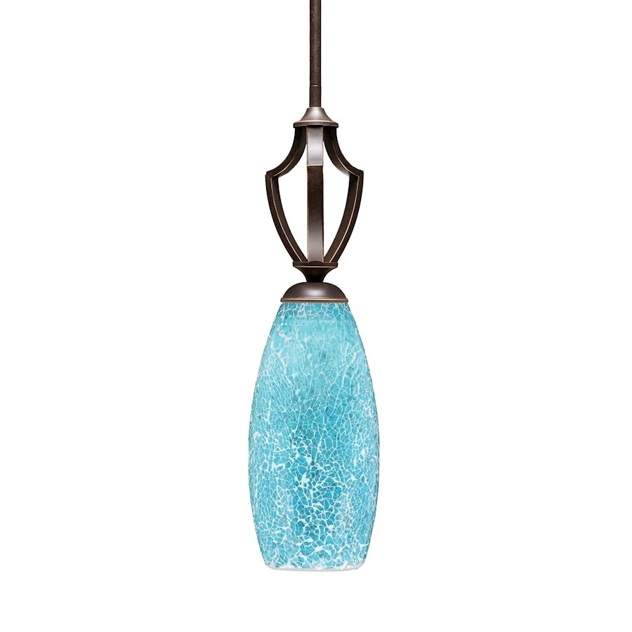 Toltec Zilo 1 Light Mini Pendant, Granite, 5.5" Turquoise Fusion - 561-DG-5065 - Image 1 of 1