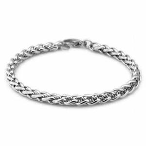 5 & 6mm Surgical Stainless Steel Bracelet Quality Jewellery Gift Him Men A435 - Picture 1 of 5
