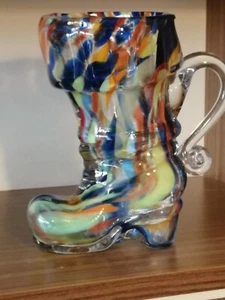 Murano Bohemia Stiefel Vase Handgemachte Glaskunst Vase Glas Abrissglas - Bild 1 von 3