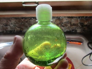 Biot controlled bubbles green Art Glass Decanter w/stopper - Picture 1 of 7