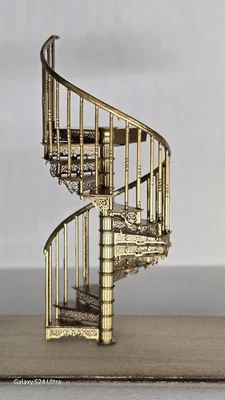 Spiral Staircase Unpainted - 3D printed in 1;48th scale - Miniature Dollhouses