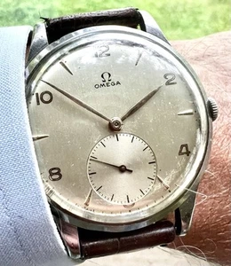 Vintage Jumbo (38MM) Swiss Omega Calatrava Watch, Ref 2609-13 - 1940s - Boxed! - Picture 1 of 20