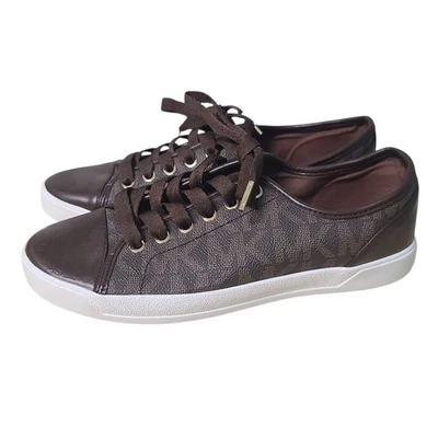 MICHAEL Michael Kors Brown Keaton Logo Lace-Up Sneakers Size 7.5 - Image 1 of 4