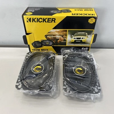 KICKER CS Series 2-Way Car Speakers Pair - Yellow/Black - Image 1 of 4