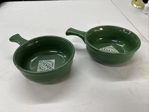 Tabasco McIlhenny Co Green Ceramic Handled Chili Soup Dip Salsa Bowl Lot Of 2 - Picture 1 of 8