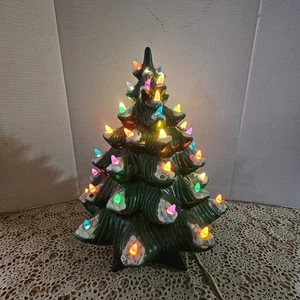 Vintage Keramik Weihnachtsbaum 1977 Atlantic Form - 17" hoch - 2 Stück - beleuchtet - Bild 1 von 10