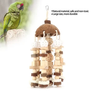  Giocattolo da masticare guscio di cocco giocattolo per uccellini medi/grandi - Foto 1 di 22