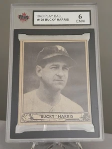 1940 Play Ball Gum Inc. Bucky Harris KSA 6 ENM Card # 129 - Picture 1 of 2