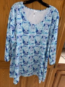 Lulu-B Print Top 3/4 Arm UPF 50+ Größe 1X - Bild 1 von 5
