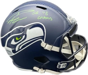 Casco de velocidad de tamaño completo firmado por Russell Wilson PSA/DNA fanáticos autografiado Seahaw - Imagen 1 de 3