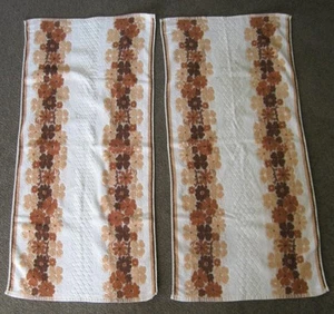 Vintage retro 1960s-70s Dickies floral patterned bath towel x2 (pair) - Picture 1 of 6