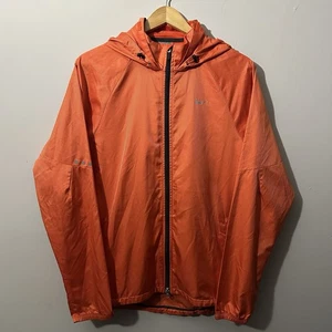 Vintage Nike Fit Storm Jacket Windbreaker Orange Mens Medium Full Zip Hooded - Picture 1 of 15