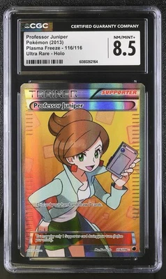 CGC 8.5 Professor Juniper Plasma Freeze 116/116 Ultra Rare Holo Pokemon Card - Image 1 of 2