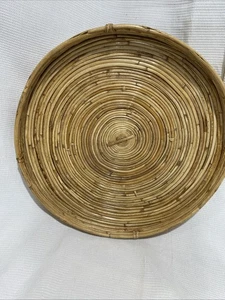 Großes hellbraunes Bleistift Schilf/Bambus Tablett 16 Zoll Durchmesser tolle Konstruktion stabil - Bild 1 von 5