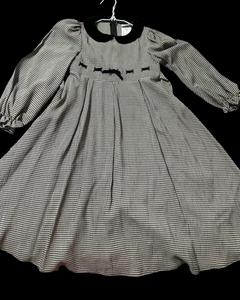 Vintage Ruth Of Carolina Gingham Kleid Mädchen 6X USA schwarz kariert Langarm - Bild 1 von 8