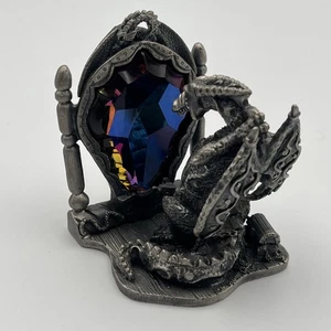 Zinn Drache Figur Zauberer Reflections Rawcliffe SIGNIERT Mark Locker Edelstein - Bild 1 von 16