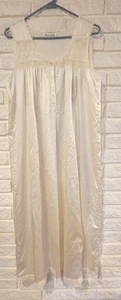 Vintage Christian Dior Nachthemd Elfenbein ärmellos Spitze Akzente hat Mängel - Bild 1 von 14