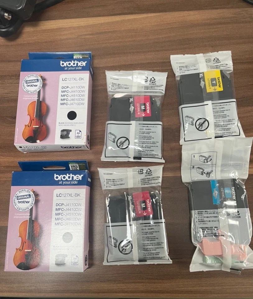 Genuine Brother LC-127XL/LC-125XL Black/Cyan/Magenta/Yellow Ink Cartridges - Image 1 of 1