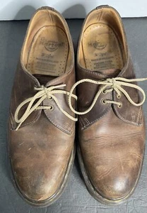Vintage Dr Martens Original 1484 Shoes Mens 8 Air Wair Brown Oxford Eye Lace Up - Bild 1 von 13