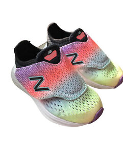 New Balance Fresh Foam Fast Toddler 7 Pastel Rainbow Slip On Sneakers Excellent