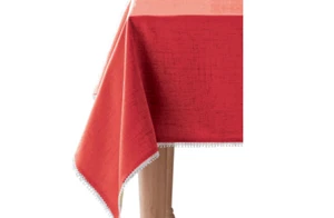Lenox French Perle Solid-Color Tablecloth, 60" X 84" - Red - Picture 1 of 1