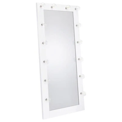 WHITE HOLLYWOOD STYLE 6' STANDING MIRROR WITH LED BULBS LIGHTS - Image 1 of 4