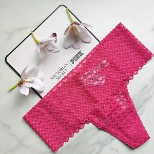 PINK Victoria's Secret Wink Wide-Waist Heart Lace Thong Panty SZ S/M/L - Picture 1 of 8