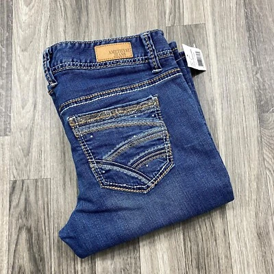 "NEW" AMETHYST Low Rise Bootcut Med Wash Stretch Blue Denim Jeans Women's Size 7 - Image 1 of 4