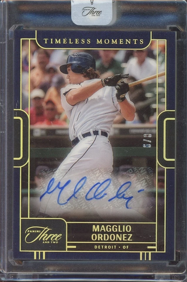 2023 Panini Three & Two Timeless Moments Auto Holo Gold Magglio Ordonez 6/8 - Image 1 of 2