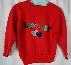 Vintage Girls 2T Personalized Linsey Sweatshirt Red Hanes for Tots USA - Picture 1 of 6
