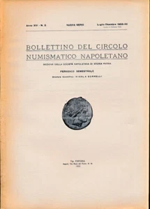 Hn 1933 N.2 Bulletin Del Circolo Numismatique Napoletano Naples a40 - Picture 1 of 1