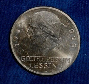 Germany 1929-A 3 Marks Lessing - Picture 1 of 3