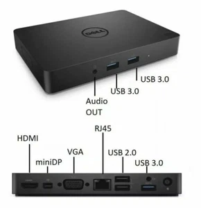 Dell WD15 K17A Docking Station 4K FHD HDMI USB C Mini DP w/ 180W AC ADAPTER - Picture 1 of 2