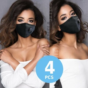 4 packs Face Masks high quality Reusable Washable Cloth Mask with filter (Black) - Picture 1 of 6