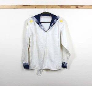 Uniforme militar soviético camisa marinero azul blanco ropa de trabajo vintage para hombre azul marino - Imagen 1 de 6