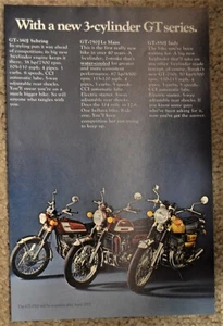 1972 Suzuki Motorcycle Print Ad GT 380 J Sebring GT 750 J Le Mans GT 550 J Indy - Picture 1 of 1