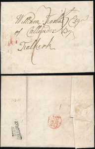 SCOTLAND 1796 NEW GALLOWAY SMALL 2 LINE + LETTER SAM CLARK to FALKIRK - Picture 1 of 1