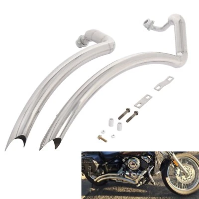 Stainless Steel Exhaust Pipes System Fit For Yamaha V Star 650 XVS400 XVS650 Foto 1 de 4
