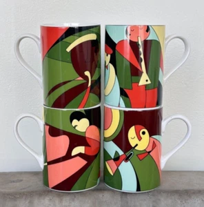 Sasaki Aerobleu Paris 1997 Set of 4 Coffee Mugs Vintage Coffee Cup Set Mug Set - Picture 1 of 10