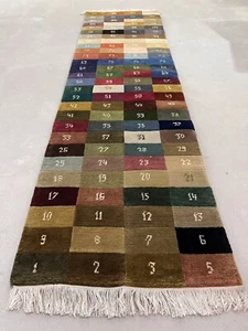 NEW Handknotted NZ Wool, Contemporary, Modern Art Deco Style Rug Runner 1.5’x7’ - Picture 1 of 13