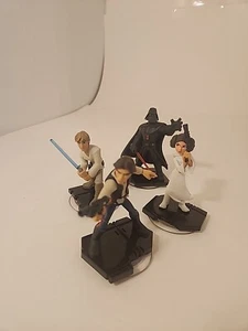 Disney Infinity 3.0 Star Wars - Lot Of 4 - Vader, Luke, Han, Leia Figures - Picture 1 of 8