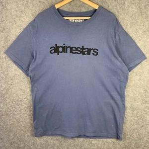 Alpinestars Vintage Graphic Logo Motocross Biker T-shirt Skater Tee Blue XL - Picture 1 of 6