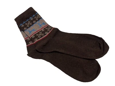 Mujeres Crew Cálido Térmico Lana Merino Reno Fair Isle Diseño Bota Calcetines holgados Foto 1 de 3