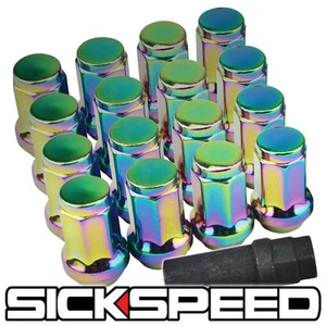 SICKSPEED 16 PC NEO CHROME LOCKING HEPTAGON SECURITY LUG NUTS LUGS 12X1.25 N11 - Picture 1 of 1