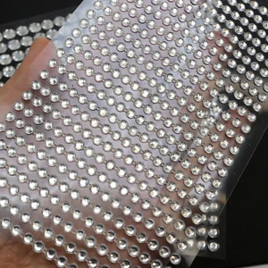 6 Sheets of 391 pcs Clear 4mm Bling Round Rhinestones Gem Self-Adhesive Stickers - Picture 1 of 7