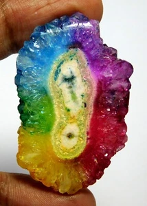 Piedras preciosas sueltas cabina forma elegante ágata druzy rebanada 100 % natural 47x31x6 mm 72,75 quilates - Imagen 1 de 4