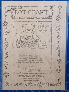 Quilted Wall Hanging Pattern "Teddybears are Friendly" By Dot Windle preowned - Foto 1 di 2