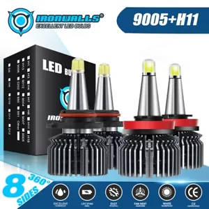 8/6/4sides 9005 H11 LED Headlight Bulbs For Chevy Silverado 1500 2007-2015 6500K - Picture 1 of 21