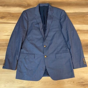 J Crew Blazer Mens 42L Thompson Slate Blue Sport Coat 2 Button Wool Jacket - Picture 1 of 14