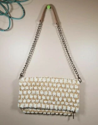 Bolso de hombro/cartera de mano Express de paja con pompón correa desmontable Foto 1 de 4